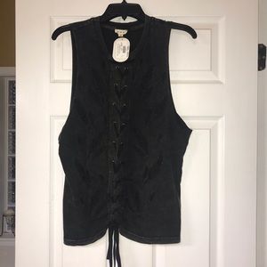 POL brand Suede Like Sleeveless Shirt